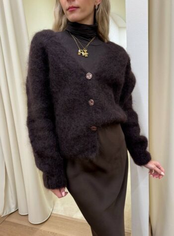 Shop Online Cardigan ampio in mohair moro HaveOne