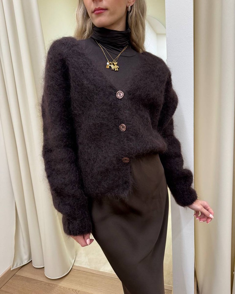 Cardigan ampio in mohair moro HaveOne Shop Online Cardigan ampio in mohair moro HaveOne