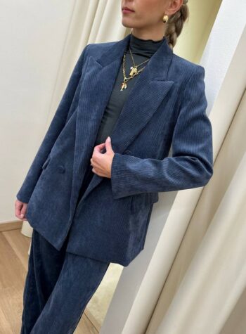 Shop Online Blazer blu doppiopetto in velluto rocciatore Vicolo