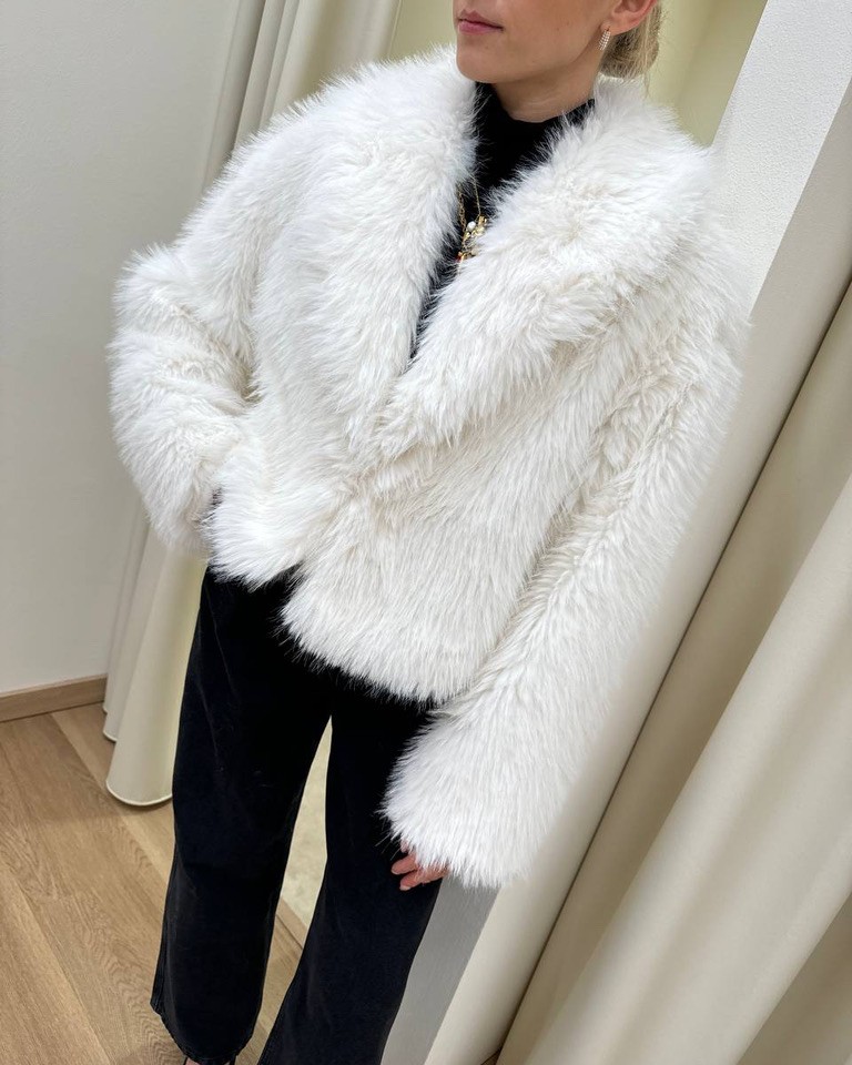 Pelliccia panna corta collo sciallato HaveOne Shop Online Pelliccia panna corta collo sciallato HaveOne