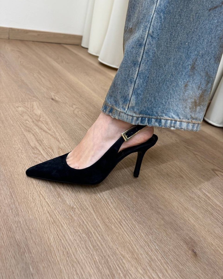 Slingback scamosciata nera Ovyè Shop Online Slingback scamosciata nera Ovyè