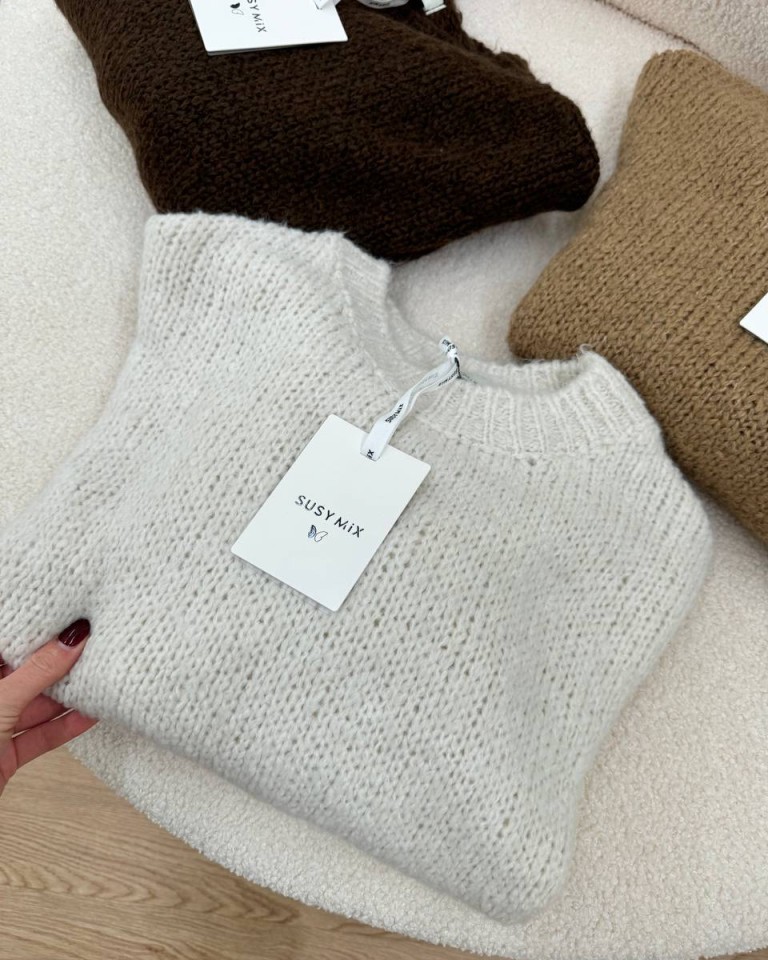 Maglione over girocollo panna Susy Mix Shop Online Maglione over girocollo panna Susy Mix