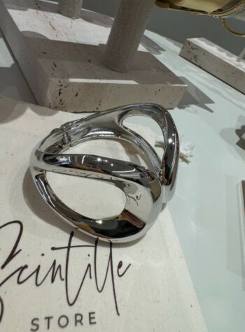 Shop Online Bracciale argentato doppia goccia aperta