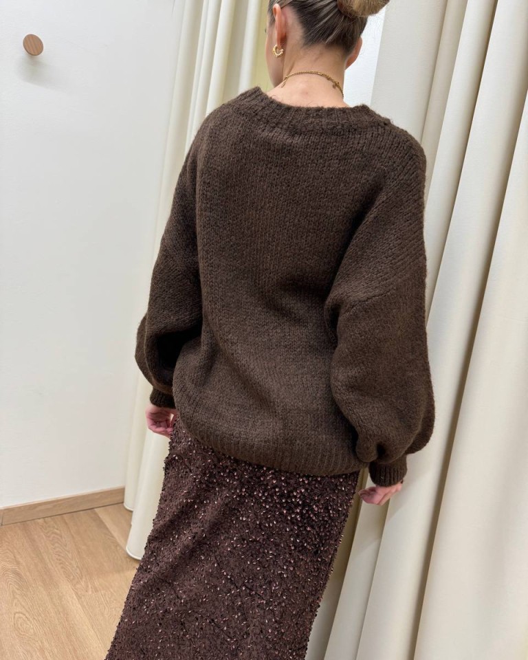 Maglione over girocollo moro Susy Mix Shop Online Maglione over girocollo moro Susy Mix