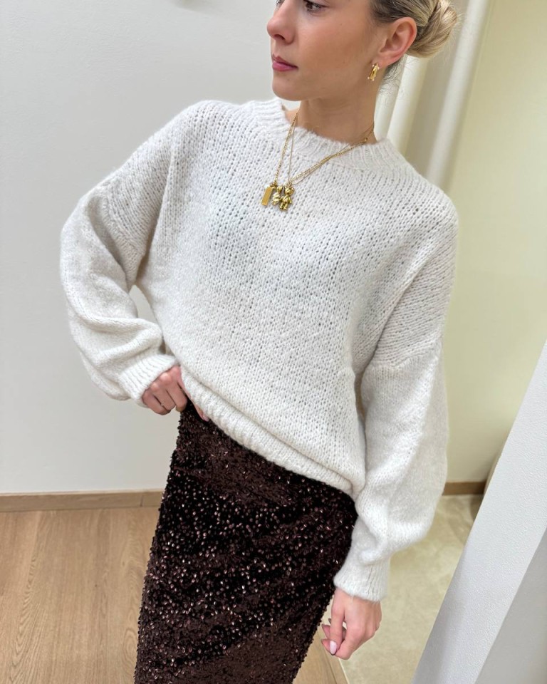 Maglione over girocollo panna Susy Mix Shop Online Maglione over girocollo panna Susy Mix