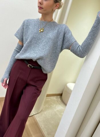 Maglia grigia con manicotti Susy Mix Shop Online Maglia grigia con manicotti Susy Mix