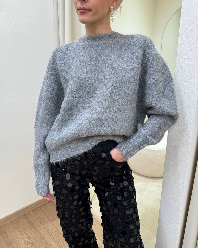 Maglione oversize con alpaca grigio Vicolo Shop Online Maglione oversize con alpaca grigio Vicolo