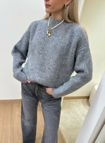 Shop Online Maglione grigio con cut out Vicolo