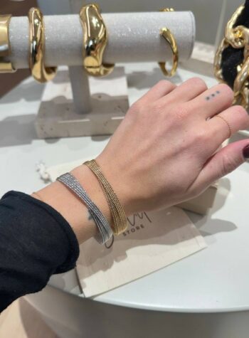 Shop Online Bracciale ad anelli intrecciati dorato