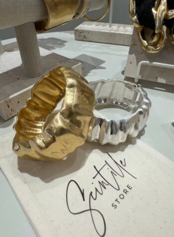 Shop Online Bracciale effetto onde opaco argentato