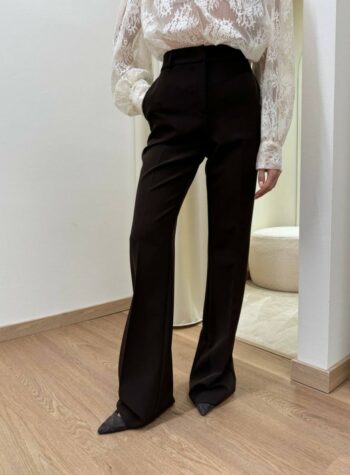 Shop Online Pantalone flare moro con piega Kontatto