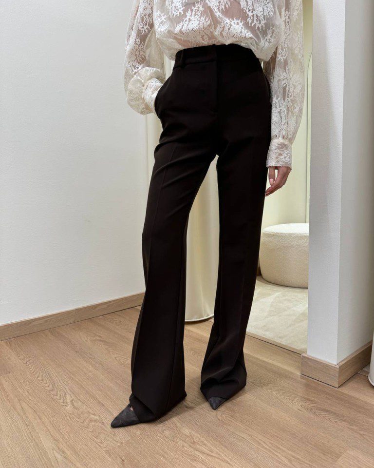 Pantalone flare moro con piega Kontatto Shop Online Pantalone flare moro con piega Kontatto