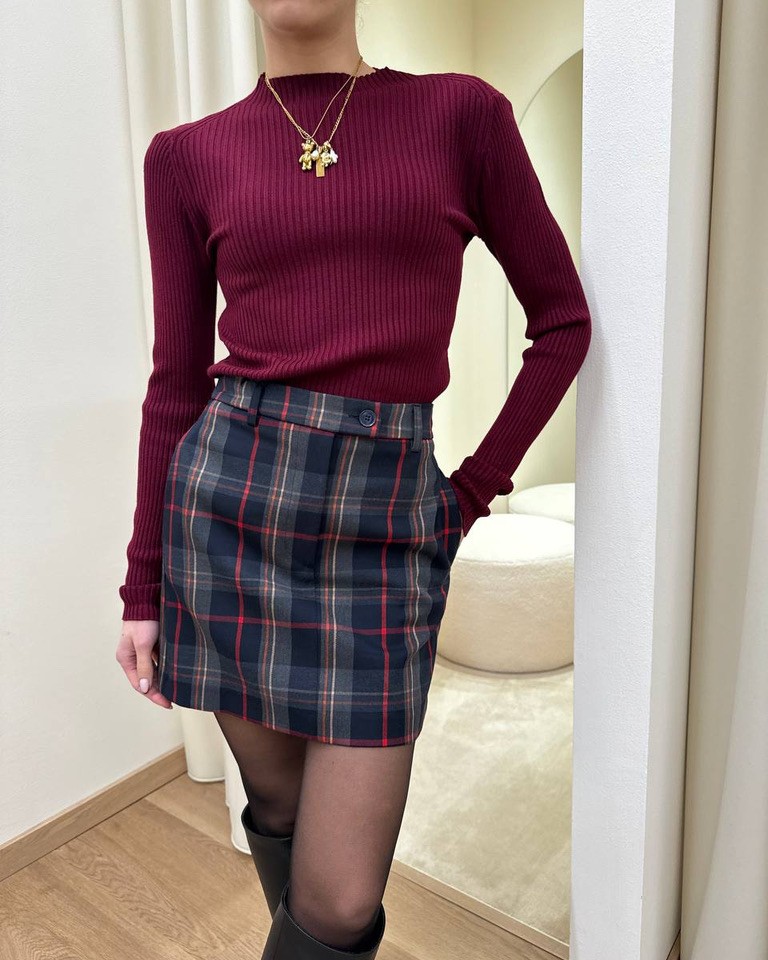 Minigonna check grigio Vicolo Shop Online Minigonna check grigio Vicolo