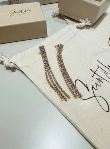 Shop Online Orecchini pendenti con strass dorati