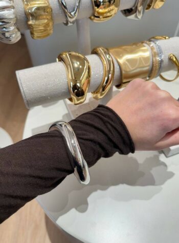 Shop Online Bracciale ondulato piccolo argentato