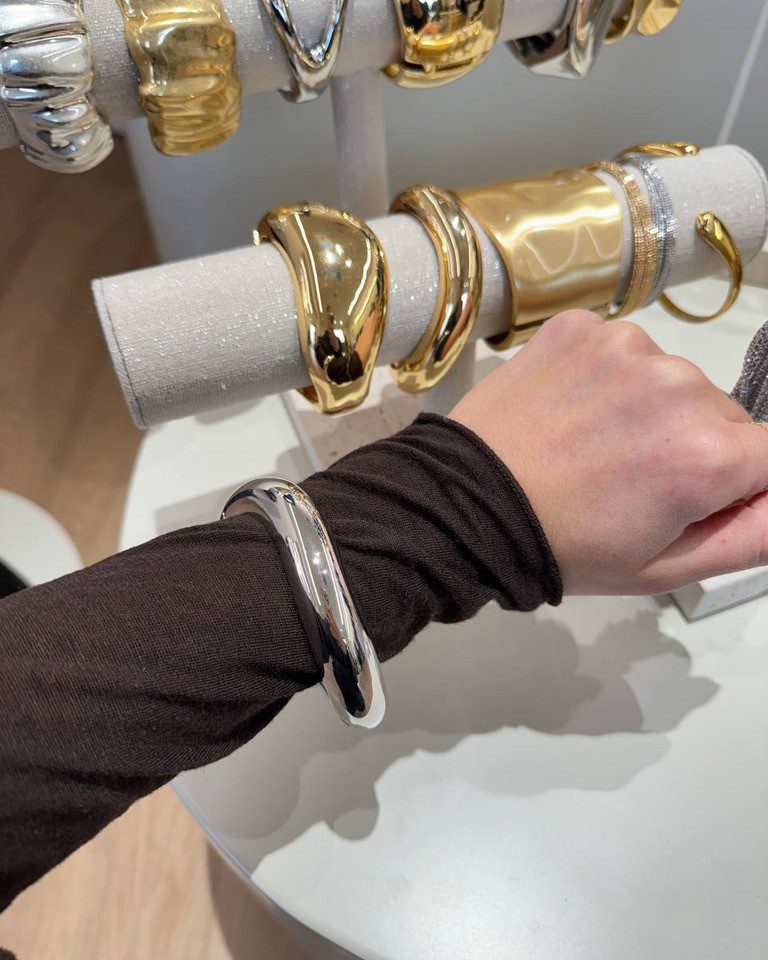 Bracciale ondulato piccolo argentato Shop Online Bracciale ondulato piccolo argentato