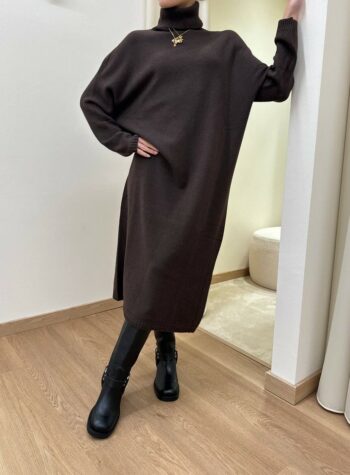 Abito in maglia collo alto moro Susy Mix Shop Online Abito in maglia collo alto moro Susy Mix