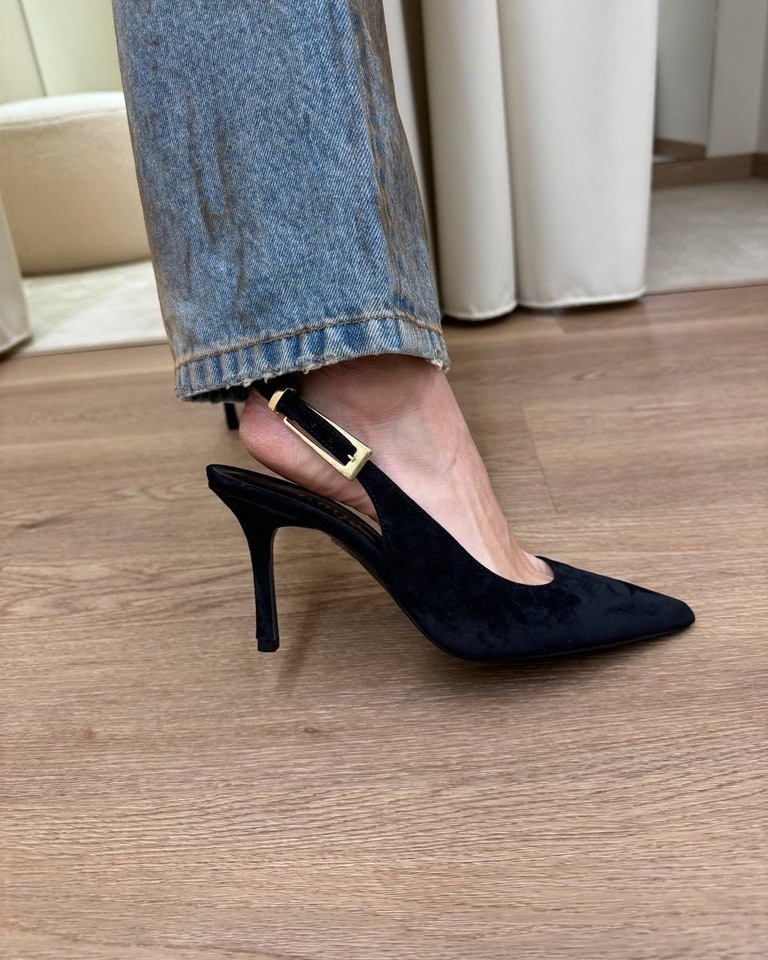 Slingback scamosciata nera Ovyè Shop Online Slingback scamosciata nera Ovyè