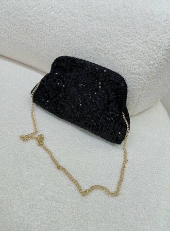 Pochette nera in paillettes Susy Mix Shop Online Pochette nera in paillettes Susy Mix