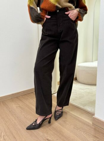 Shop Online Jeans boyfriend velluto a costine moro Susy Mix