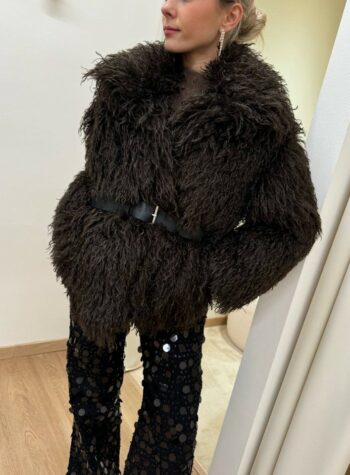 Shop Online Pelliccia moro con cintura Vicolo