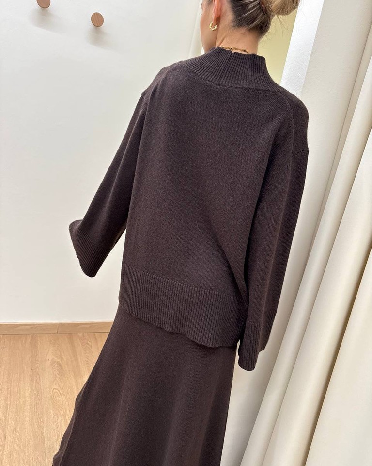 Maxi maglia moro scollo a V Vicolo Shop Online Maxi maglia moro scollo a V Vicolo