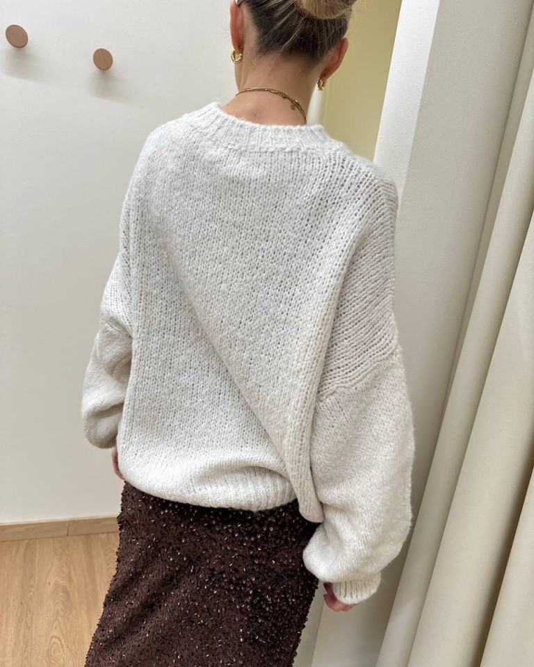 Maglione over girocollo panna Susy Mix Shop Online Maglione over girocollo panna Susy Mix