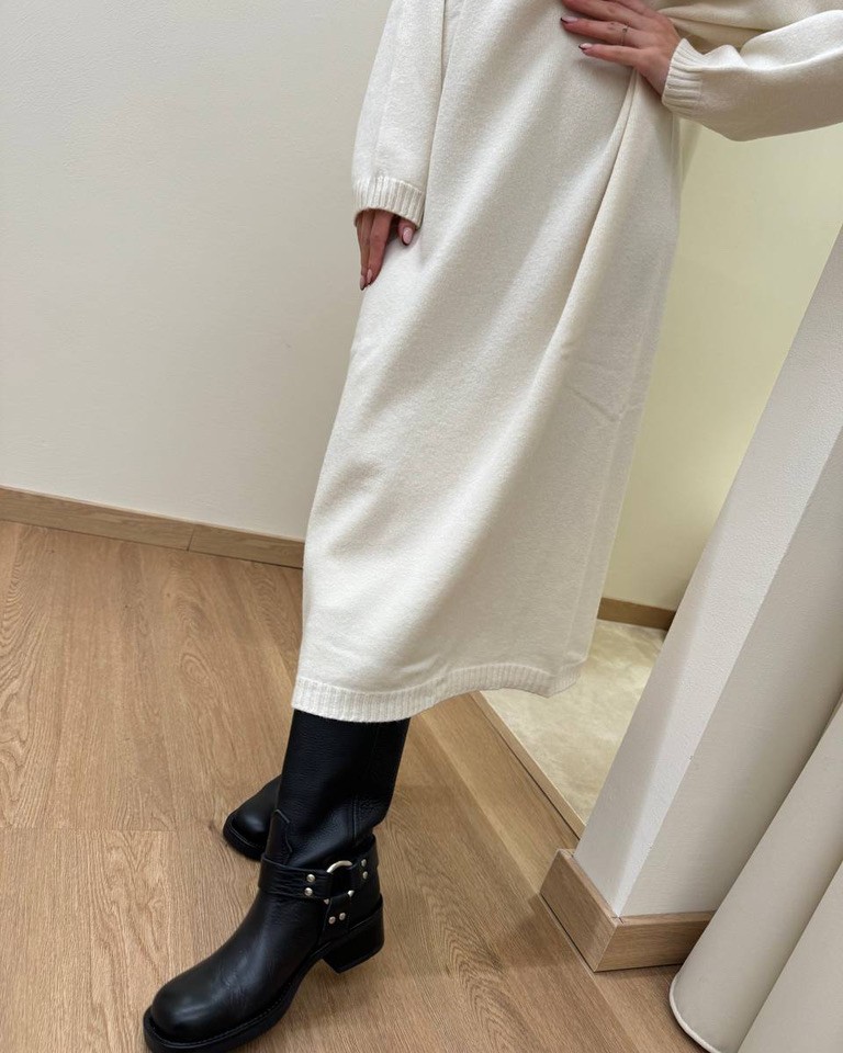 Abito in maglia collo alto burro Susy Mix Shop Online Abito in maglia collo alto burro Susy Mix