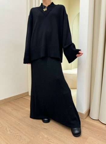 Shop Online Gonna lunga in maglia nera Vicolo