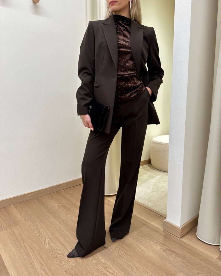 Pantalone flare moro con piega Kontatto Shop Online Pantalone flare moro con piega Kontatto