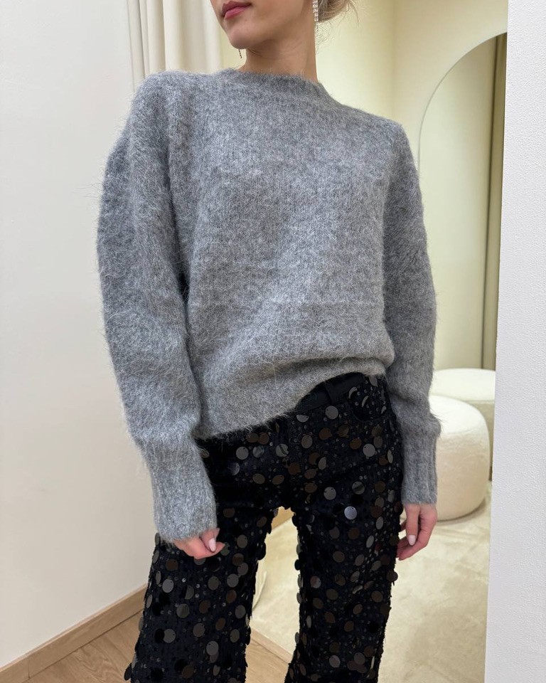 Maglione oversize con alpaca grigio Vicolo Shop Online Maglione oversize con alpaca grigio Vicolo