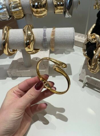 Shop Online Bracciale ad anello doppia goccia dorato