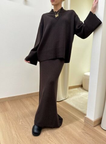 Shop Online Gonna lunga in maglia moro Vicolo