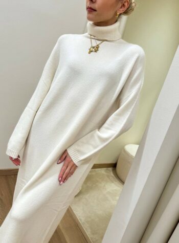 Abito in maglia collo alto burro Susy Mix Shop Online Abito in maglia collo alto burro Susy Mix