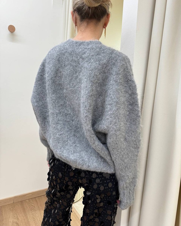 Maglione oversize con alpaca grigio Vicolo Shop Online Maglione oversize con alpaca grigio Vicolo