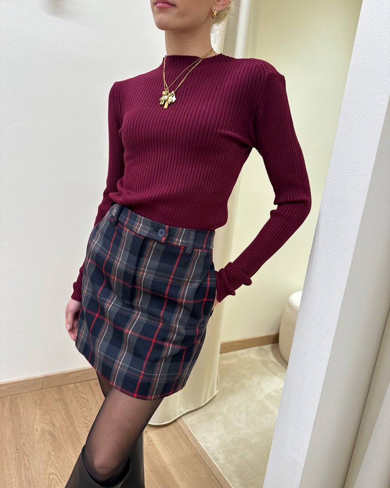 Minigonna check grigio Vicolo Shop Online Minigonna check grigio Vicolo