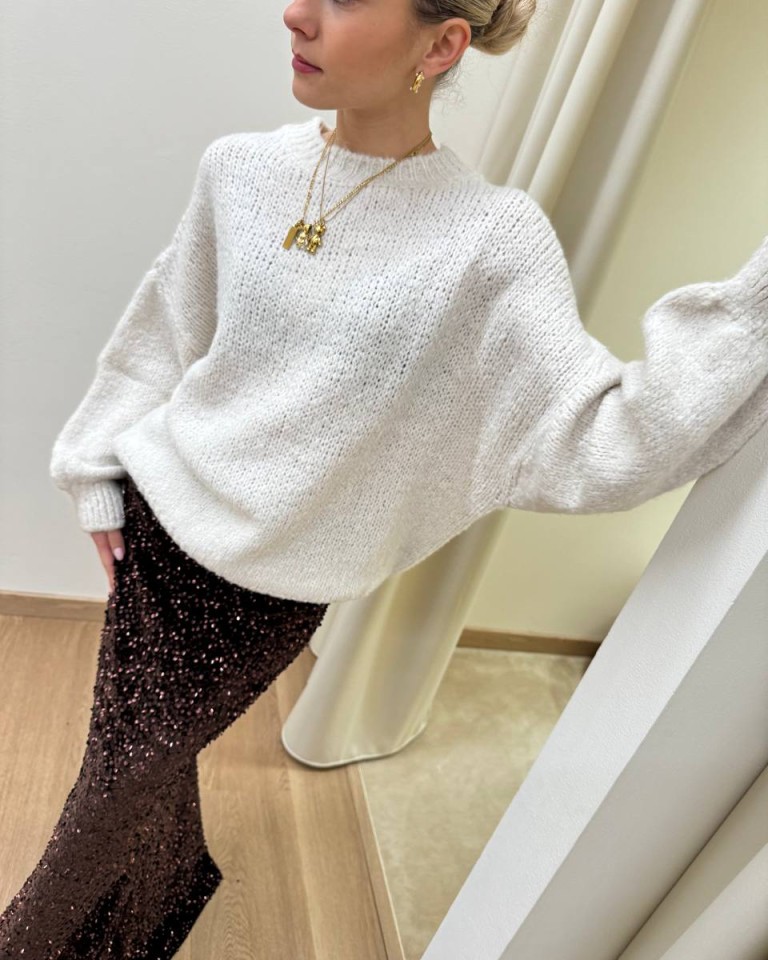 Maglione over girocollo panna Susy Mix Shop Online Maglione over girocollo panna Susy Mix