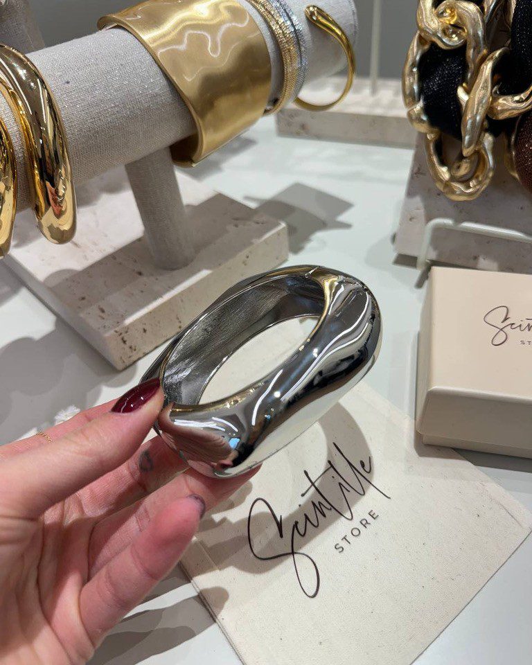 Bracciale squadrato lucido argentato Shop Online Bracciale squadrato lucido argentato