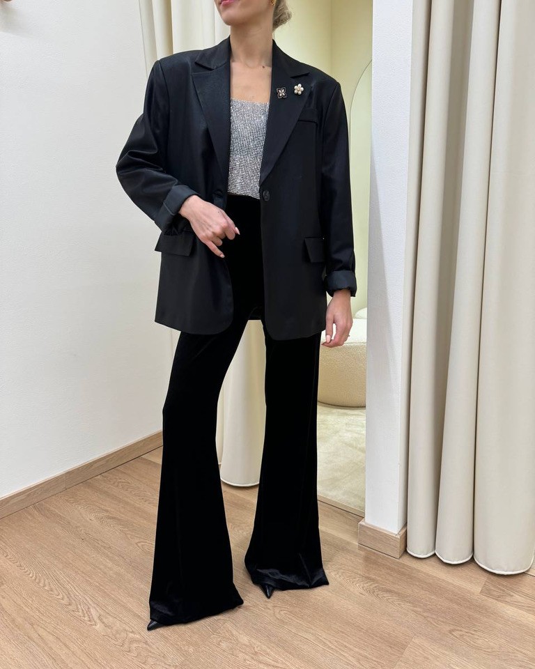 Pantalone velluto nero HaveOne Shop Online Pantalone velluto nero HaveOne