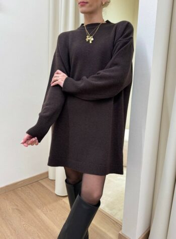 Shop Online Abito corto over in maglia moro Vicolo