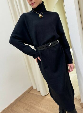 Shop Online Abito in maglia collo alto nero Susy Mix