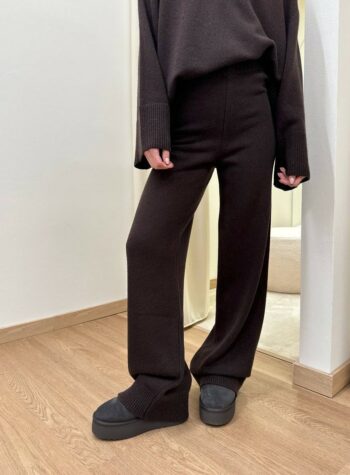 Shop Online Pantalone palazzo in maglia moro Vicolo