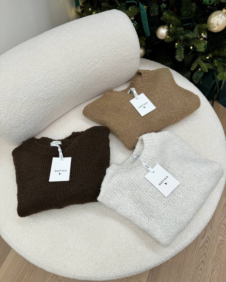 Maglione over girocollo cammello Susy Mix Shop Online Maglione over girocollo cammello Susy Mix