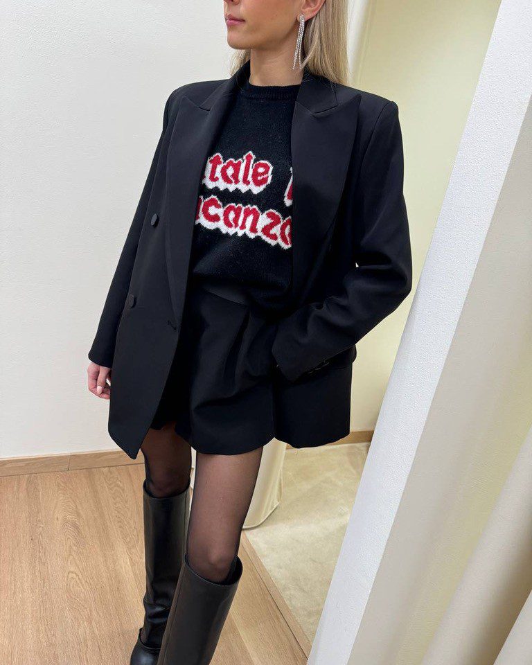 Giacca doppiopetto oversize nera Vicolo Shop Online Giacca doppiopetto oversize nera Vicolo