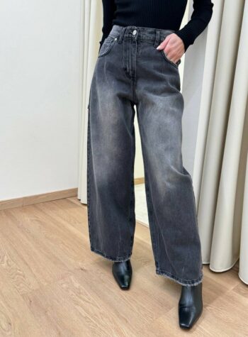 Shop Online Jeans wide leg grigio slavato Susy Mix