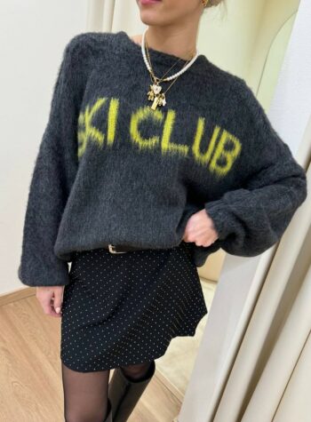 Maglione girocolo "ski club" grigio HaveOne Shop Online Maglione girocolo "ski club" grigio HaveOne