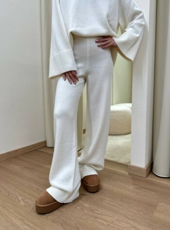Shop Online Pantalone palazzo in maglia burro Vicolo