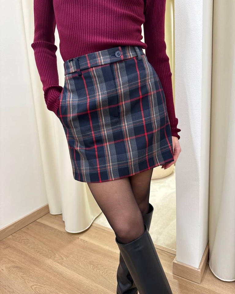 Minigonna check grigio Vicolo Shop Online Minigonna check grigio Vicolo