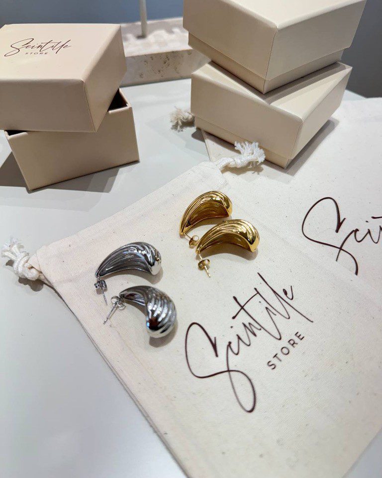 Orecchini a goccia effetto conchiglia argentati Shop Online Orecchini a goccia effetto conchiglia argentati