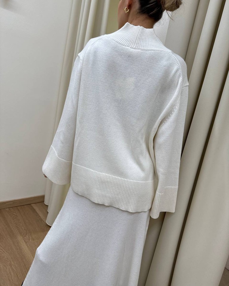 Maxi maglia burro scollo a V Vicolo Shop Online Maxi maglia burro scollo a V Vicolo